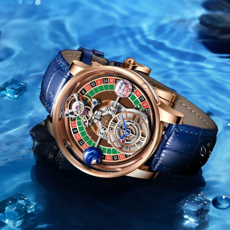 NEW DESIGN Plating Mens Watches Top Brands Luxury Gambling Disk Quartz Turntable Watches Casino Watch